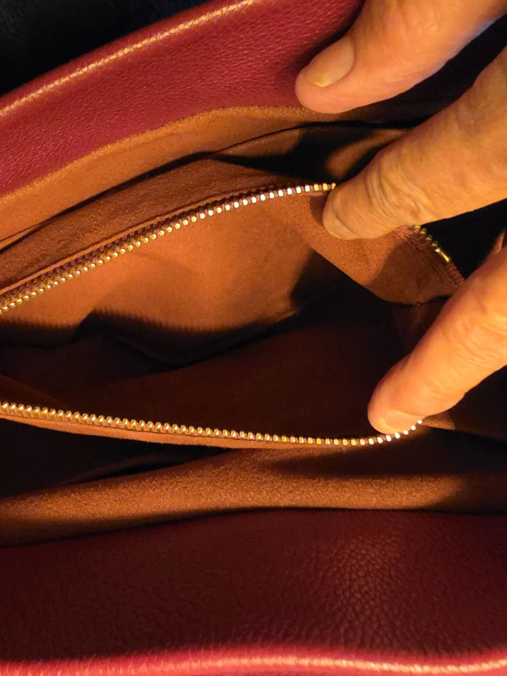 Louis Vuitton Brown Monogram Shoulder Bag with Burgundy Accents